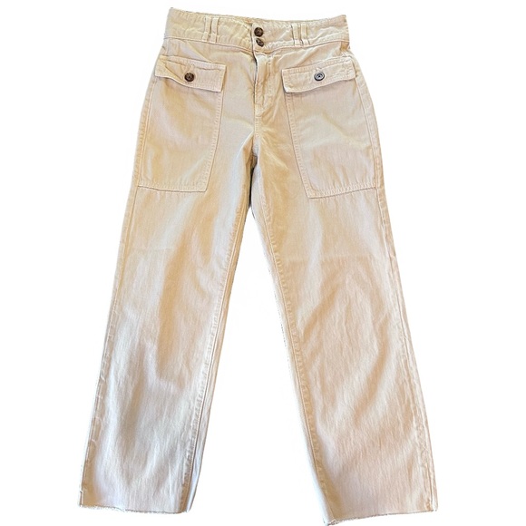 Veronica Beard Denim - Veronica Beard Blake Classic Straight High Rise Jeans Tan